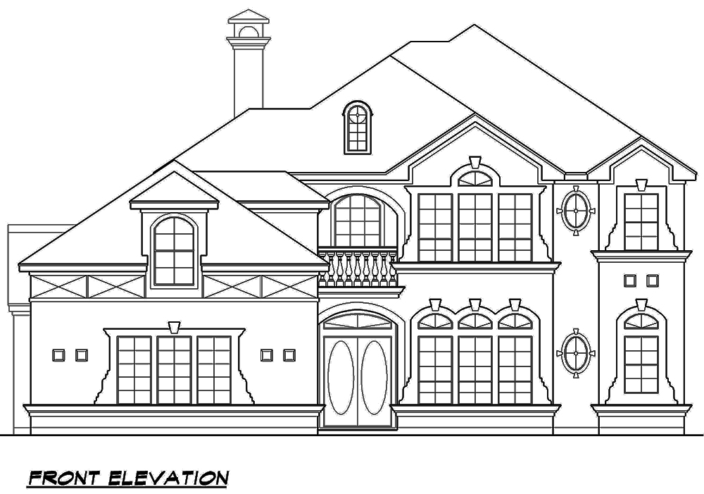 Home Plan Front Elevation of this 3-Bedroom,3953 Sq Ft Plan -195-1114
