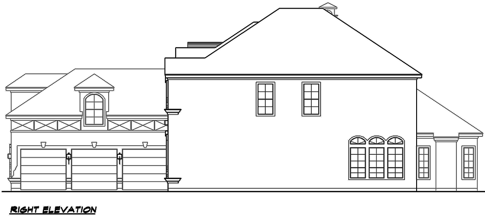 Home Plan Right Elevation of this 3-Bedroom,3953 Sq Ft Plan -195-1114
