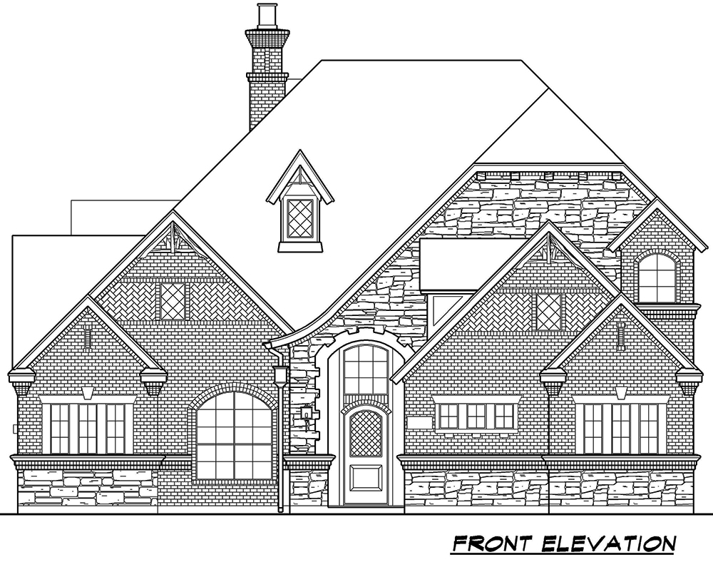 Home Plan Front Elevation of this 3-Bedroom,3546 Sq Ft Plan -195-1115
