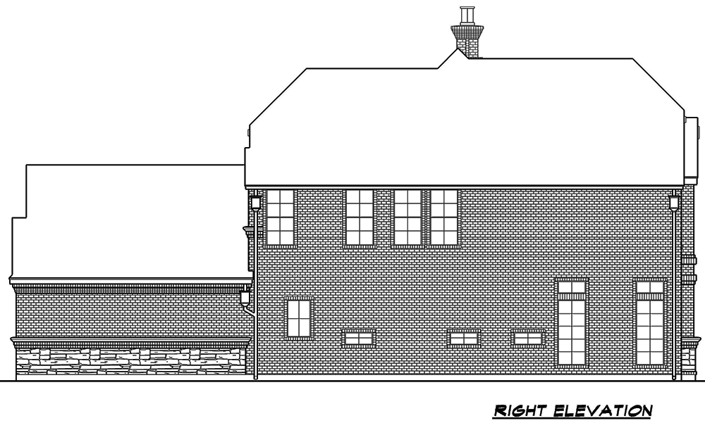 Home Plan Right Elevation of this 3-Bedroom,3546 Sq Ft Plan -195-1115