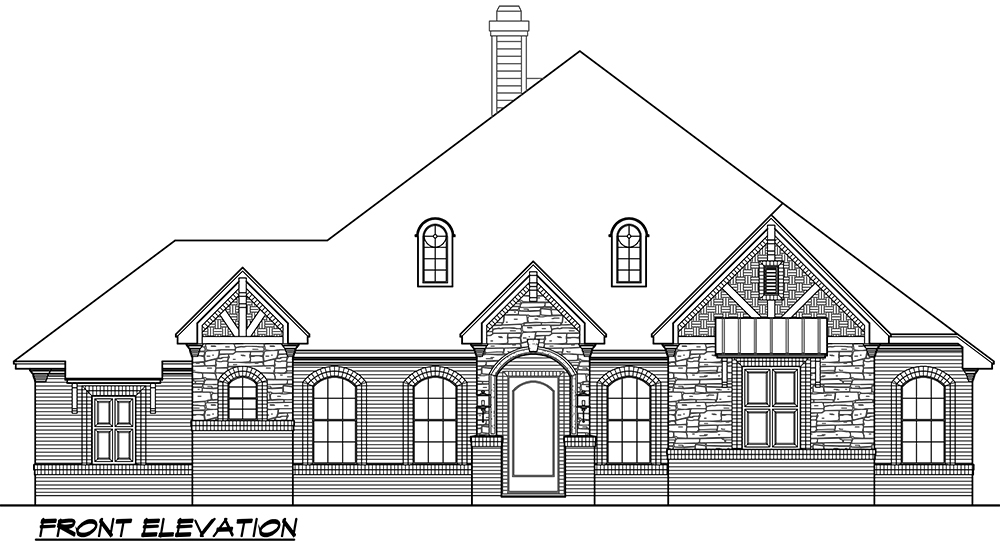 Home Plan Front Elevation of this 5-Bedroom,3093 Sq Ft Plan -195-1118