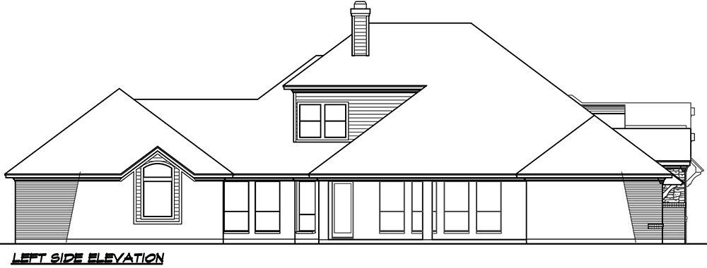 Home Plan Left Elevation of this 5-Bedroom,3093 Sq Ft Plan -195-1118