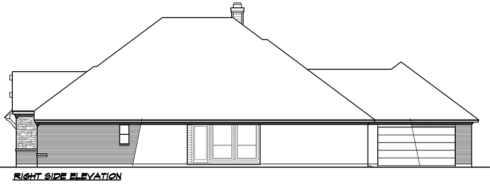 Home Plan Right Elevation of this 5-Bedroom,3093 Sq Ft Plan -195-1118