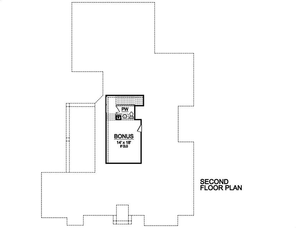 Floor Plan Second Story of Craftsman Plan #195-1118
