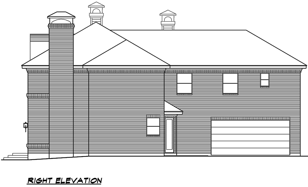 Home Plan Right Elevation of this 4-Bedroom,3525 Sq Ft Plan -195-1119