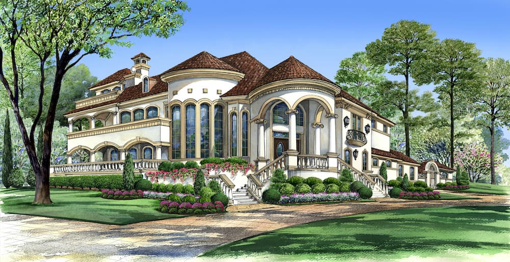 Mediterranean home (ThePlanCollection: Plan #195-1120)