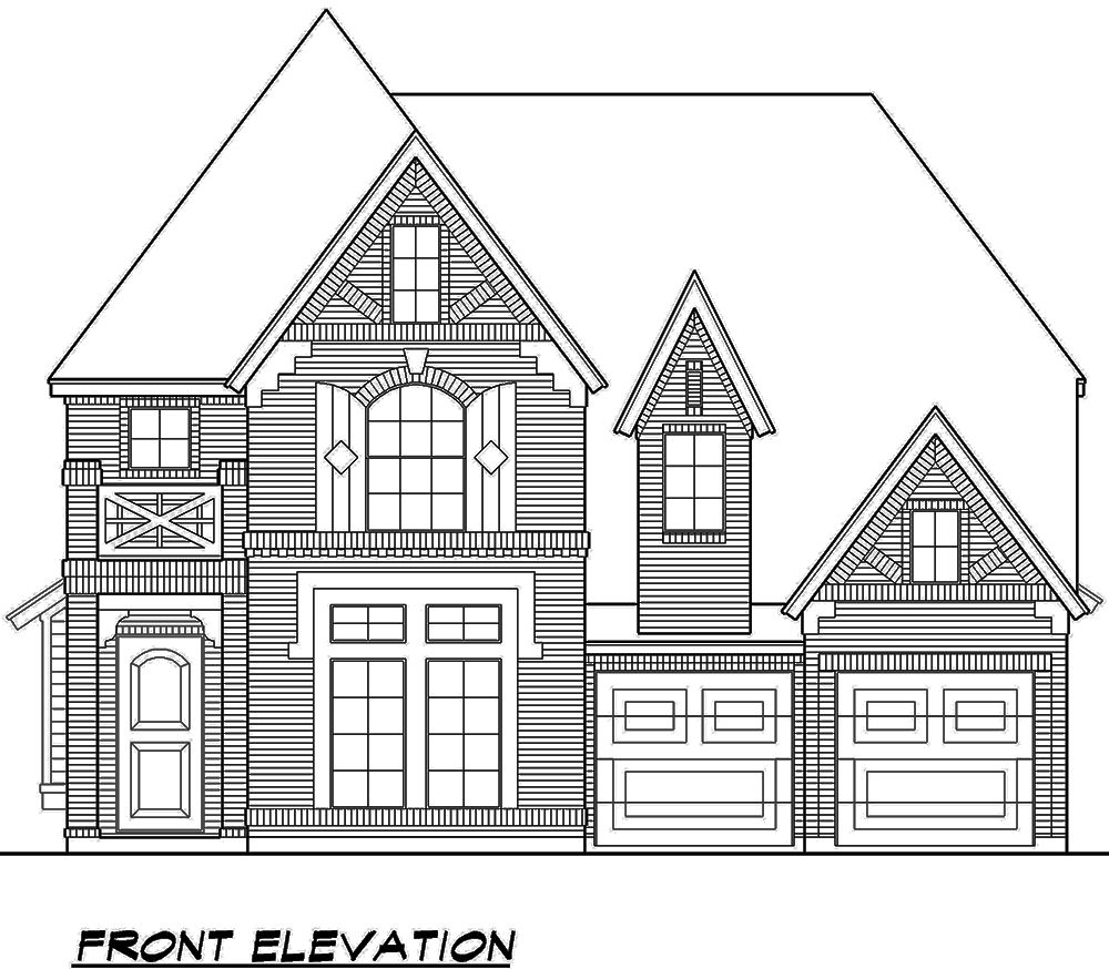 Home Plan Front Elevation of this 3-Bedroom,3436 Sq Ft Plan -195-1122