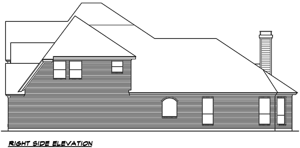 Home Plan Right Elevation of this 3-Bedroom,3436 Sq Ft Plan -195-1122