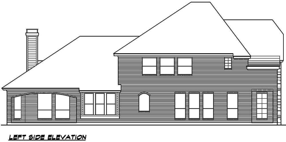 Home Plan Left Elevation of this 3-Bedroom,3436 Sq Ft Plan -195-1124