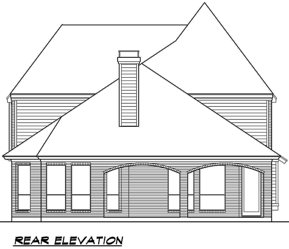 Home Plan Rear Elevation of this 3-Bedroom,3436 Sq Ft Plan -195-1124
