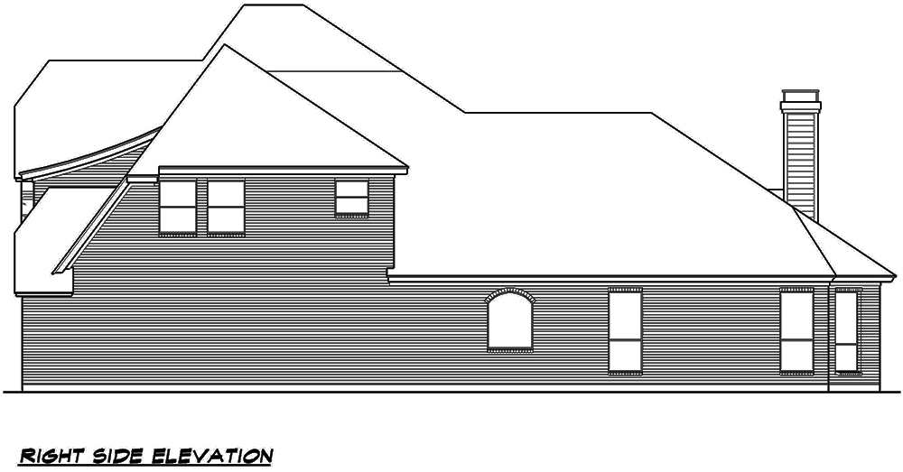 Home Plan Right Elevation of this 3-Bedroom,3436 Sq Ft Plan -195-1124