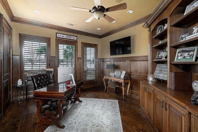 Home Office: Library of this 5-Bedroom,5765 Sq Ft Plan -195-1125