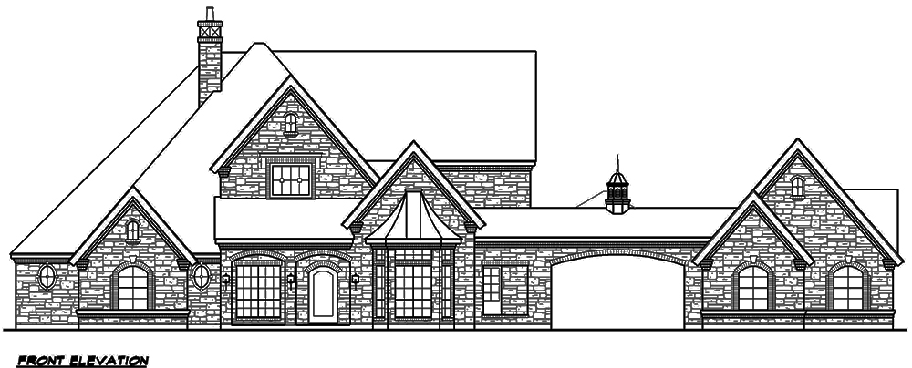 Home Plan Front Elevation of this 5-Bedroom,5765 Sq Ft Plan -195-1125