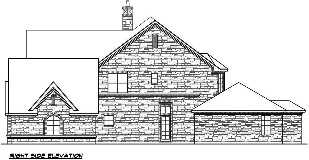 Home Plan Right Elevation of this 5-Bedroom,5765 Sq Ft Plan -195-1125