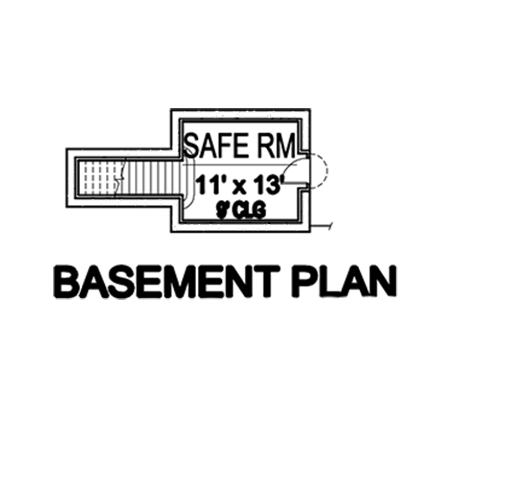 Floor Plan Basement of Mediterranean Plan #195-1126