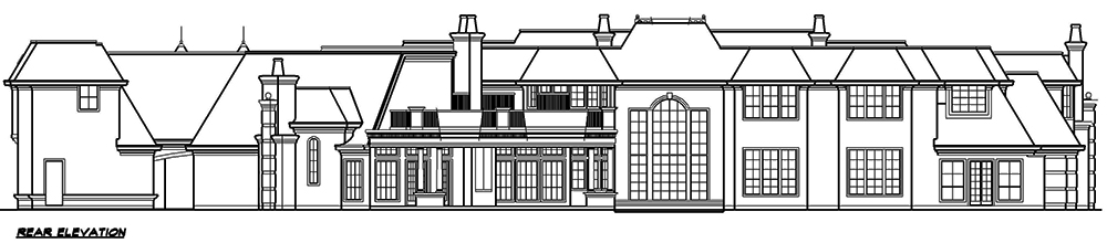 Home Plan Rear Elevation of this 9-Bedroom,14727 Sq Ft Plan -195-1127