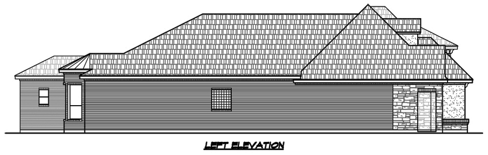 Home Plan Left Elevation of this 3-Bedroom,2921 Sq Ft Plan -195-1129