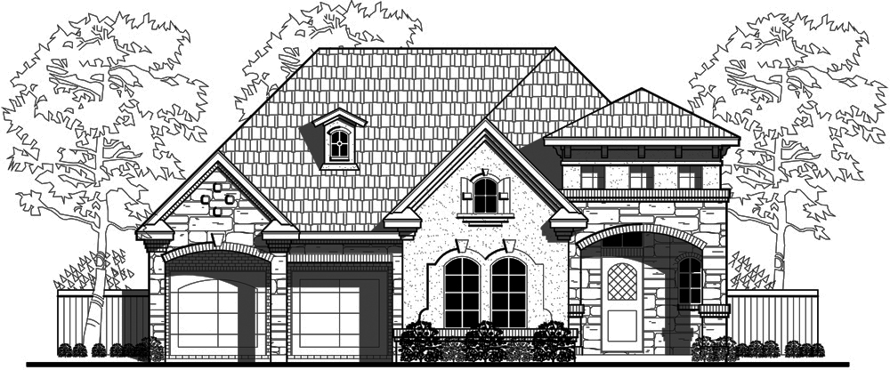 Home Plan Front Elevation of this 3-Bedroom,2921 Sq Ft Plan -195-1129