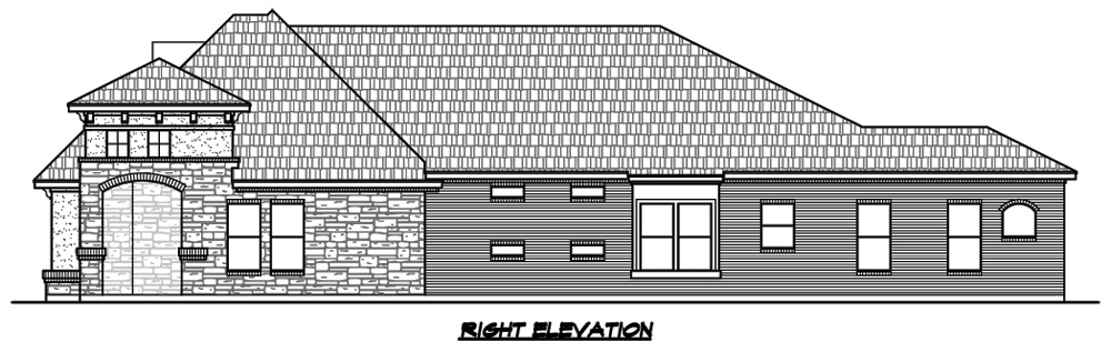 Home Plan Right Elevation of this 3-Bedroom,2921 Sq Ft Plan -195-1129