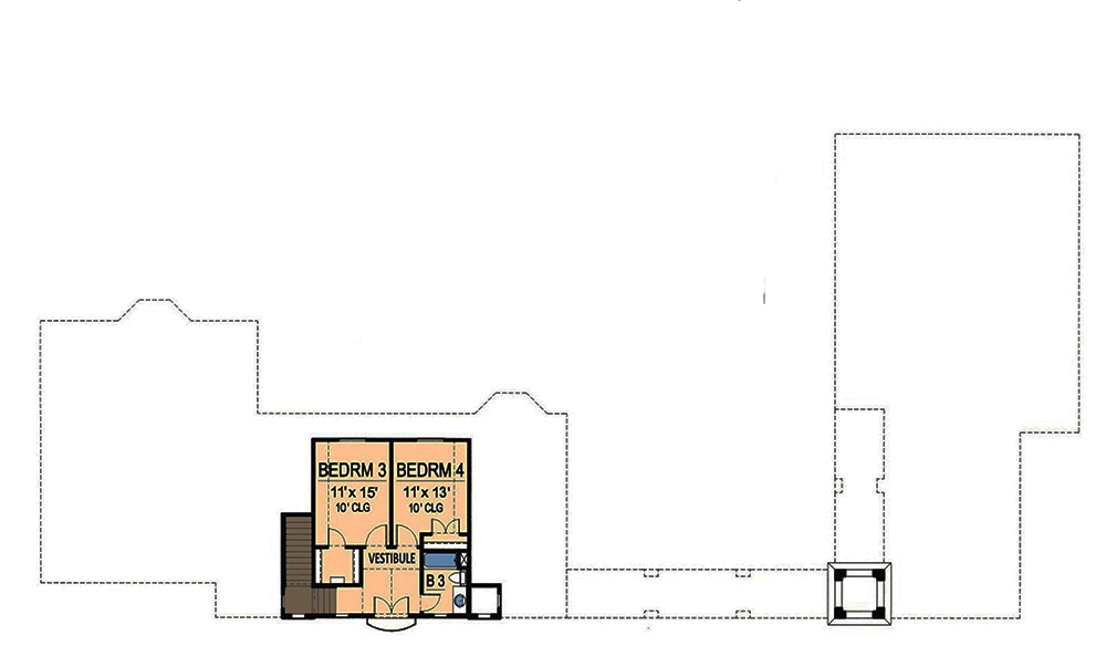 Floor Plan Second Story of Mediterranean Plan #195-1130