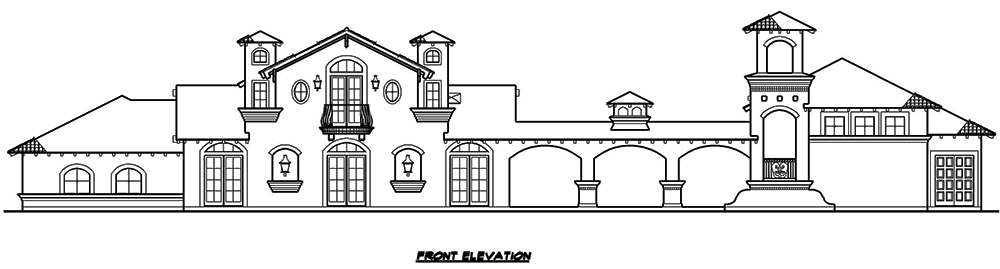 Home Plan Front Elevation of this 4-Bedroom,2502 Sq Ft Plan -195-1130