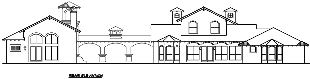 Home Plan Rear Elevation of this 4-Bedroom,2502 Sq Ft Plan -195-1130