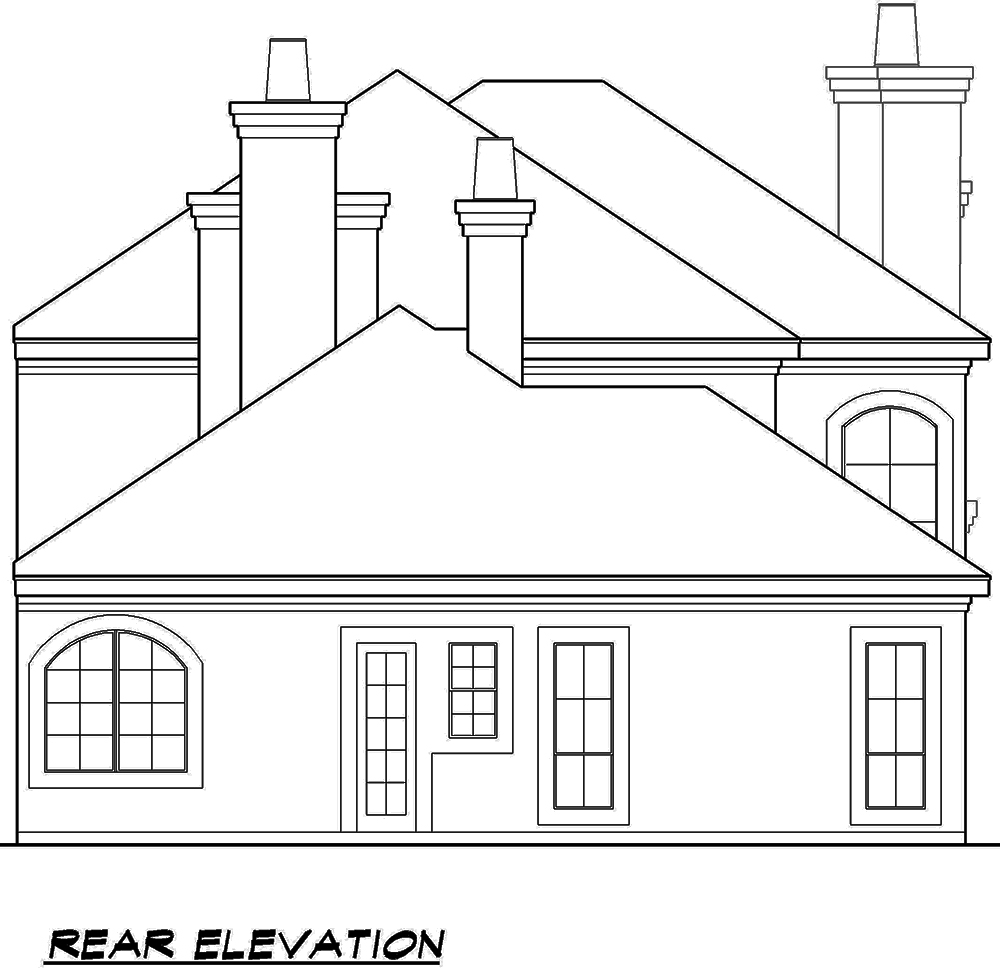 Home Plan Rear Elevation of this 3-Bedroom,3889 Sq Ft Plan -195-1132