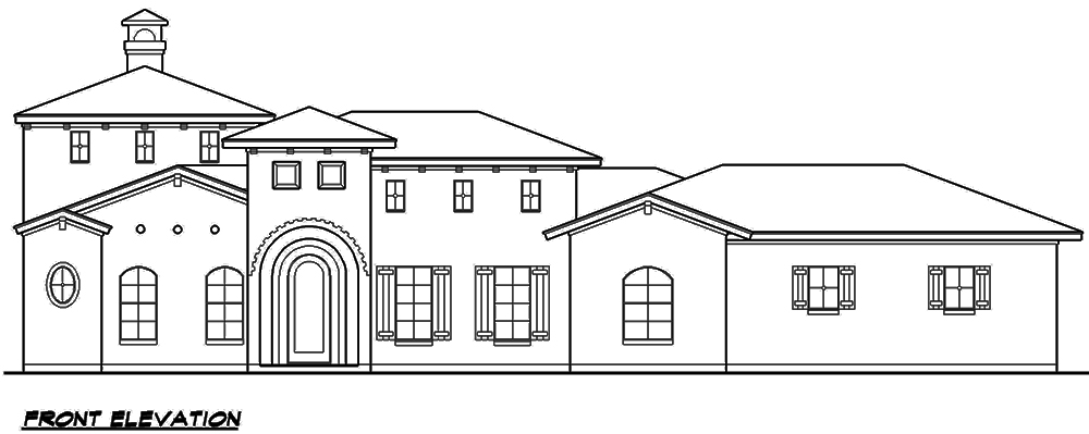 Home Plan Front Elevation of this 3-Bedroom,3935 Sq Ft Plan -195-1133