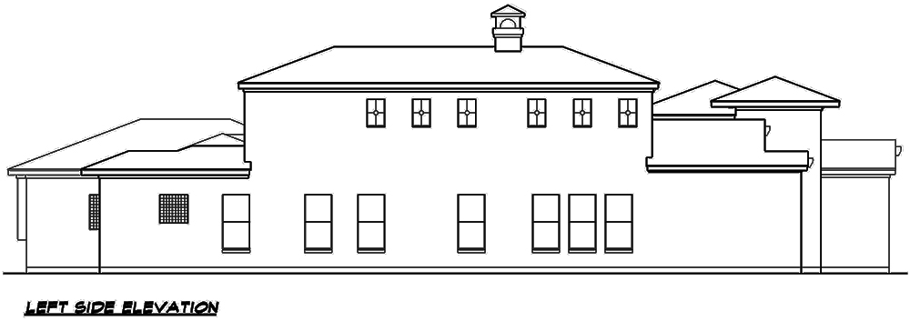 Home Plan Left Elevation of this 3-Bedroom,3935 Sq Ft Plan -195-1133
