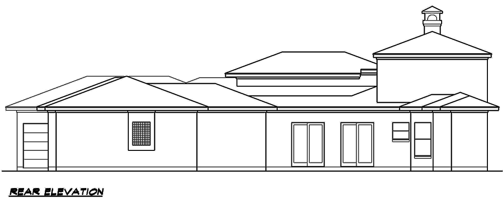 Home Plan Rear Elevation of this 3-Bedroom,3935 Sq Ft Plan -195-1133
