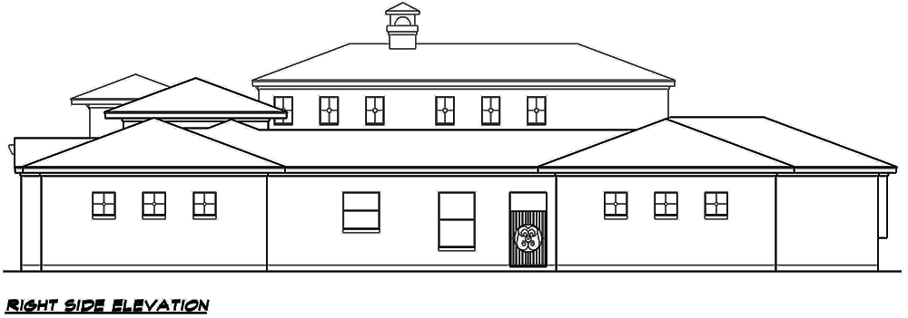 Home Plan Right Elevation of this 3-Bedroom,3935 Sq Ft Plan -195-1133