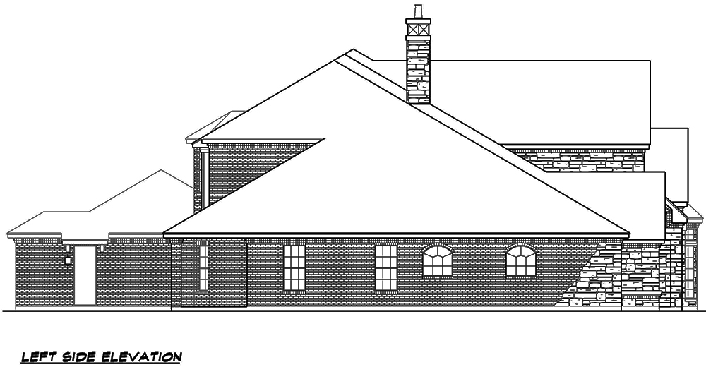 Home Plan Left Elevation of this 5-Bedroom,5518 Sq Ft Plan -195-1137