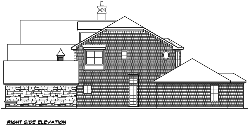 Home Plan Right Elevation of this 5-Bedroom,5518 Sq Ft Plan -195-1137