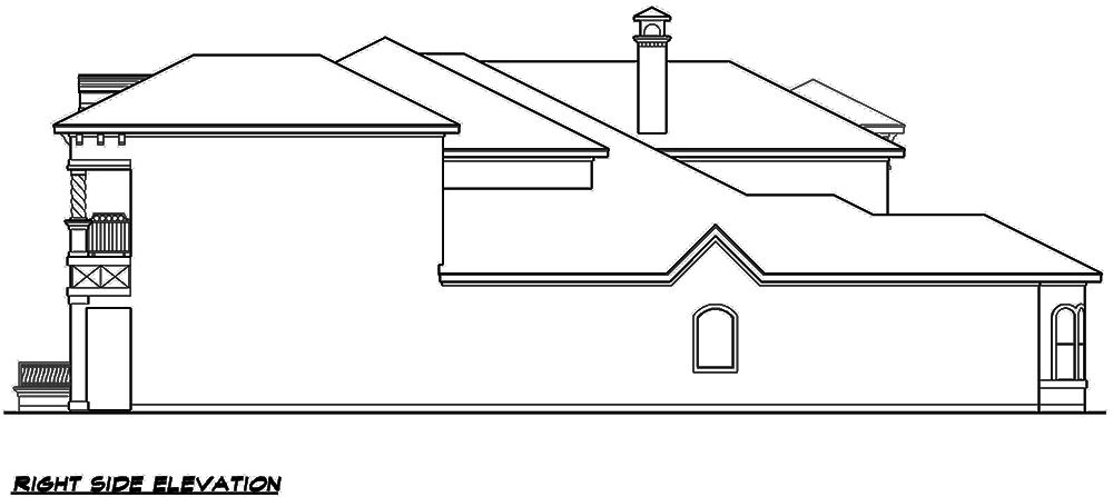 Home Plan Right Elevation of this 4-Bedroom,3995 Sq Ft Plan -195-1138