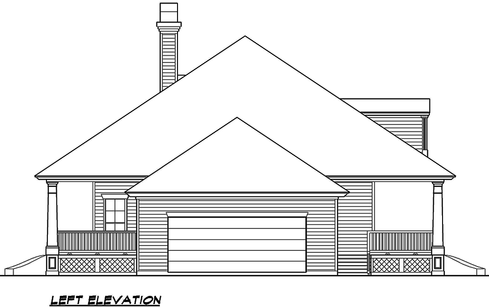 Home Plan Left Elevation of this 3-Bedroom,3045 Sq Ft Plan -195-1139