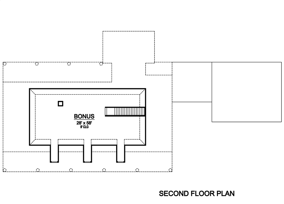 Floor Plan Second Story of Craftsman Plan #195-1140