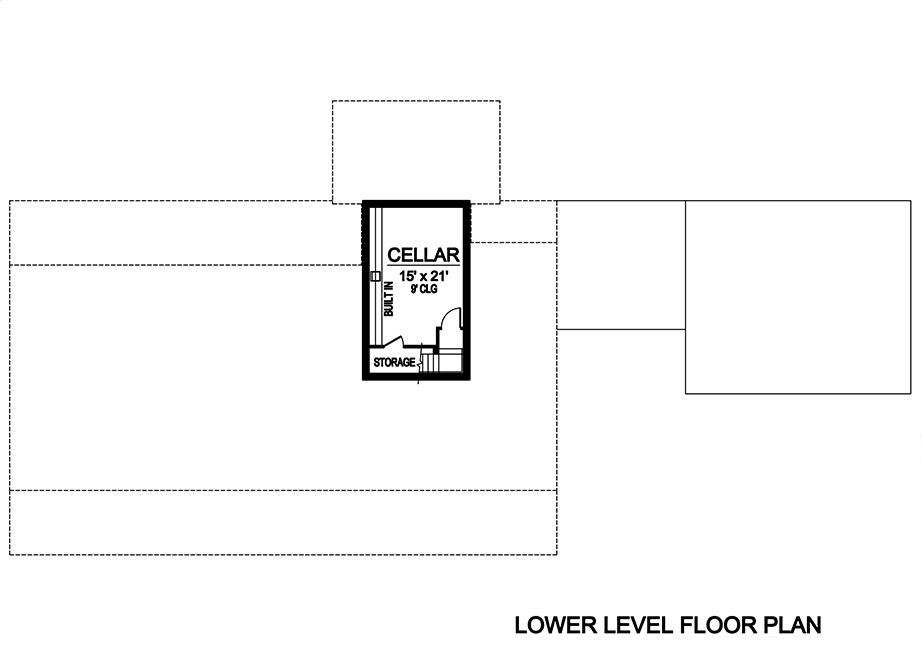 Floor Plan Basement of Craftsman Plan #195-1140