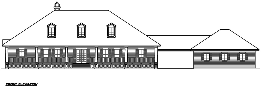 Home Plan Front Elevation of this 3-Bedroom,3192 Sq Ft Plan -195-1140