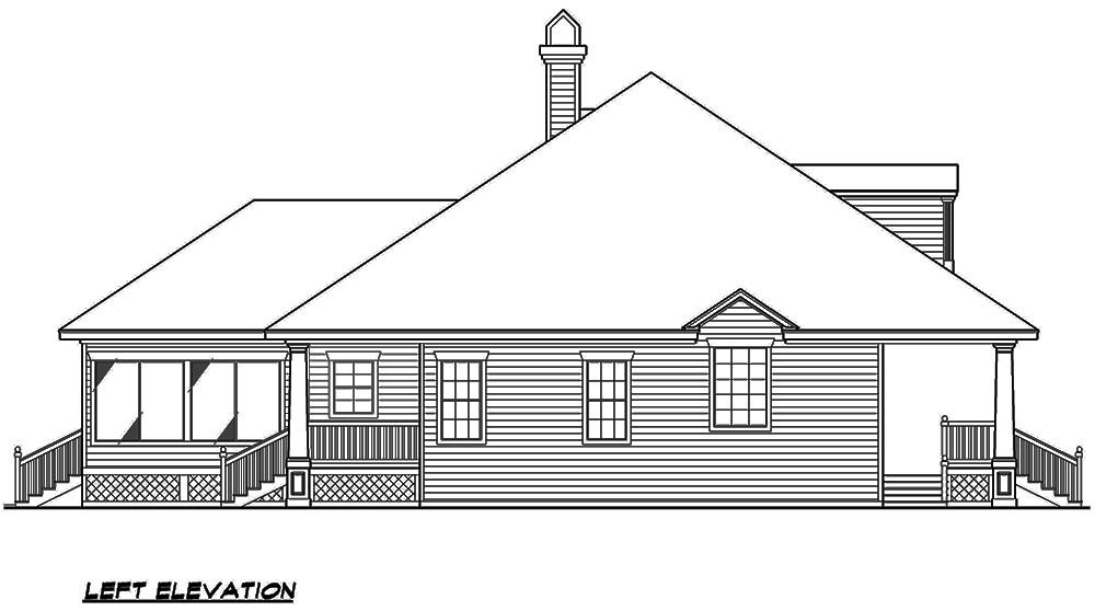 Home Plan Left Elevation of this 3-Bedroom,3192 Sq Ft Plan -195-1140