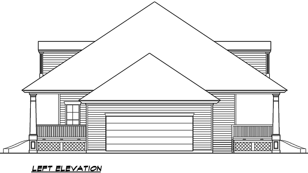 Home Plan Left Elevation of this 3-Bedroom,3660 Sq Ft Plan -195-1141