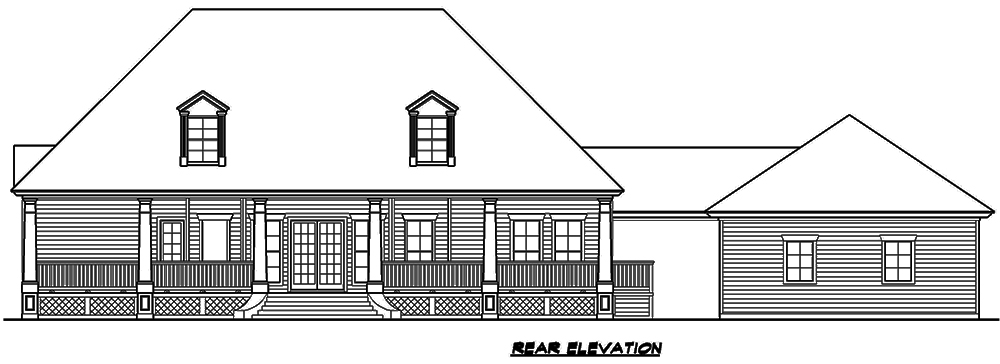 Home Plan Rear Elevation of this 3-Bedroom,3660 Sq Ft Plan -195-1141