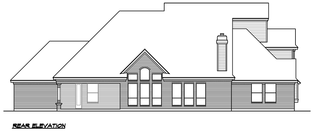 Home Plan Rear Elevation of this 5-Bedroom,5319 Sq Ft Plan -195-1144