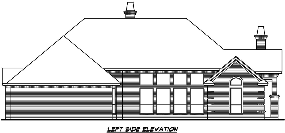 Home Plan Left Elevation of this 3-Bedroom,2649 Sq Ft Plan -195-1145
