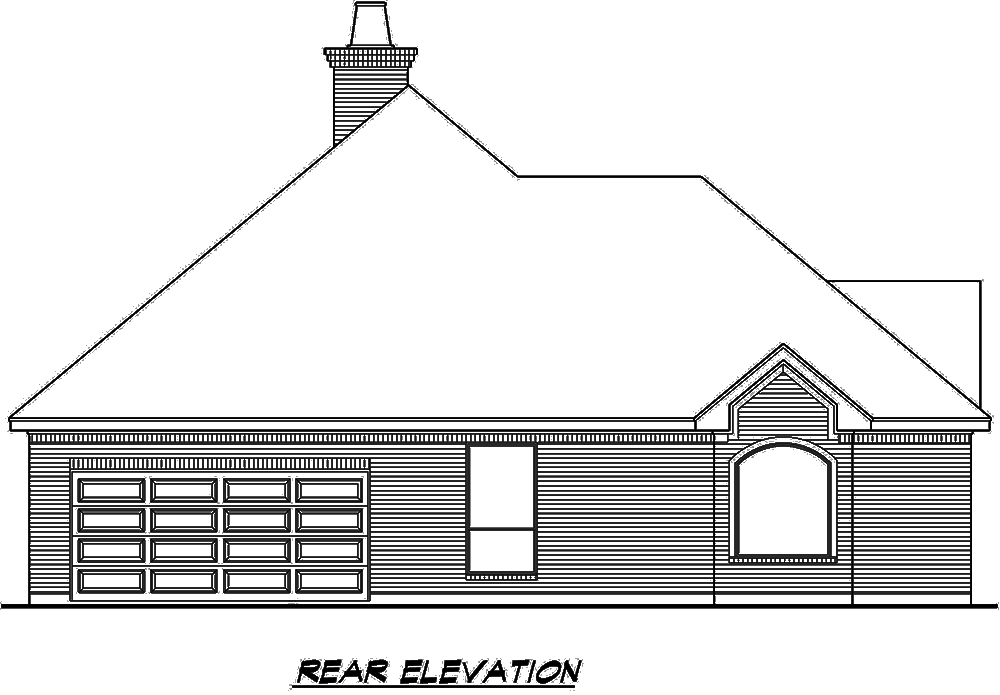 Home Plan Rear Elevation of this 3-Bedroom,2649 Sq Ft Plan -195-1145