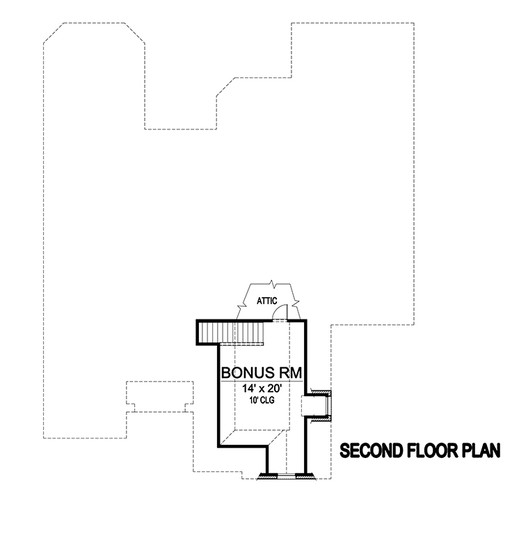 Floor Plan Bonus Room of Tudor Plan #195-1146