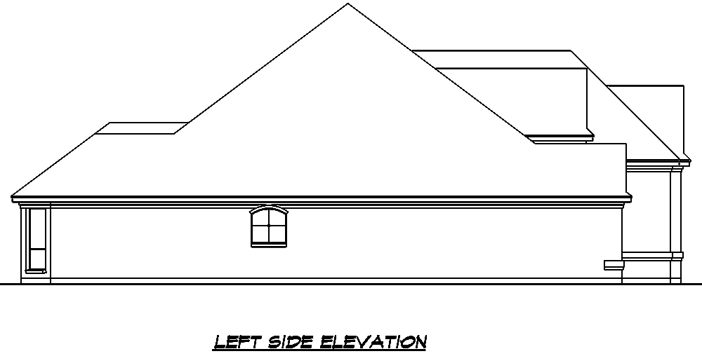 Home Plan Left Elevation of this 3-Bedroom,3167 Sq Ft Plan -195-1146