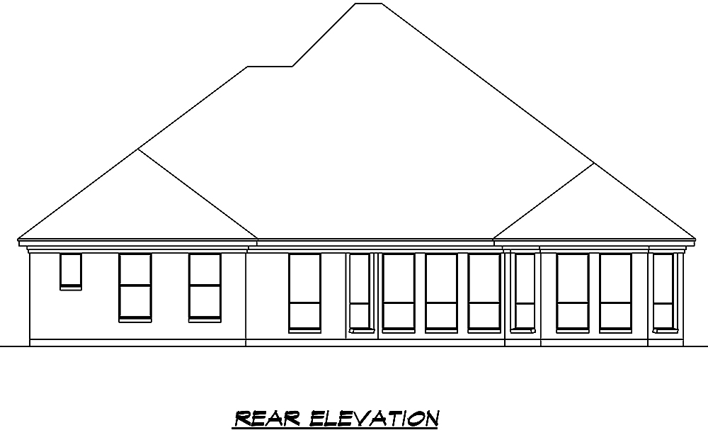 Home Plan Rear Elevation of this 3-Bedroom,3167 Sq Ft Plan -195-1146