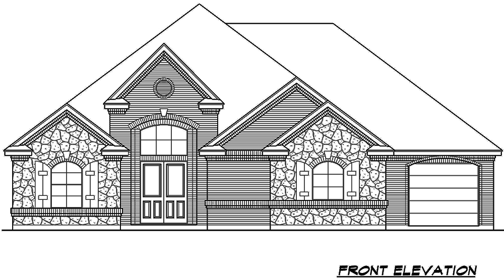 Home Plan Front Elevation of this 3-Bedroom,2799 Sq Ft Plan -195-1147