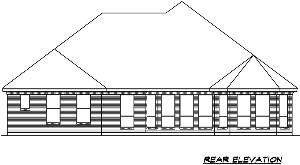 Home Plan Rear Elevation of this 3-Bedroom,2799 Sq Ft Plan -195-1147