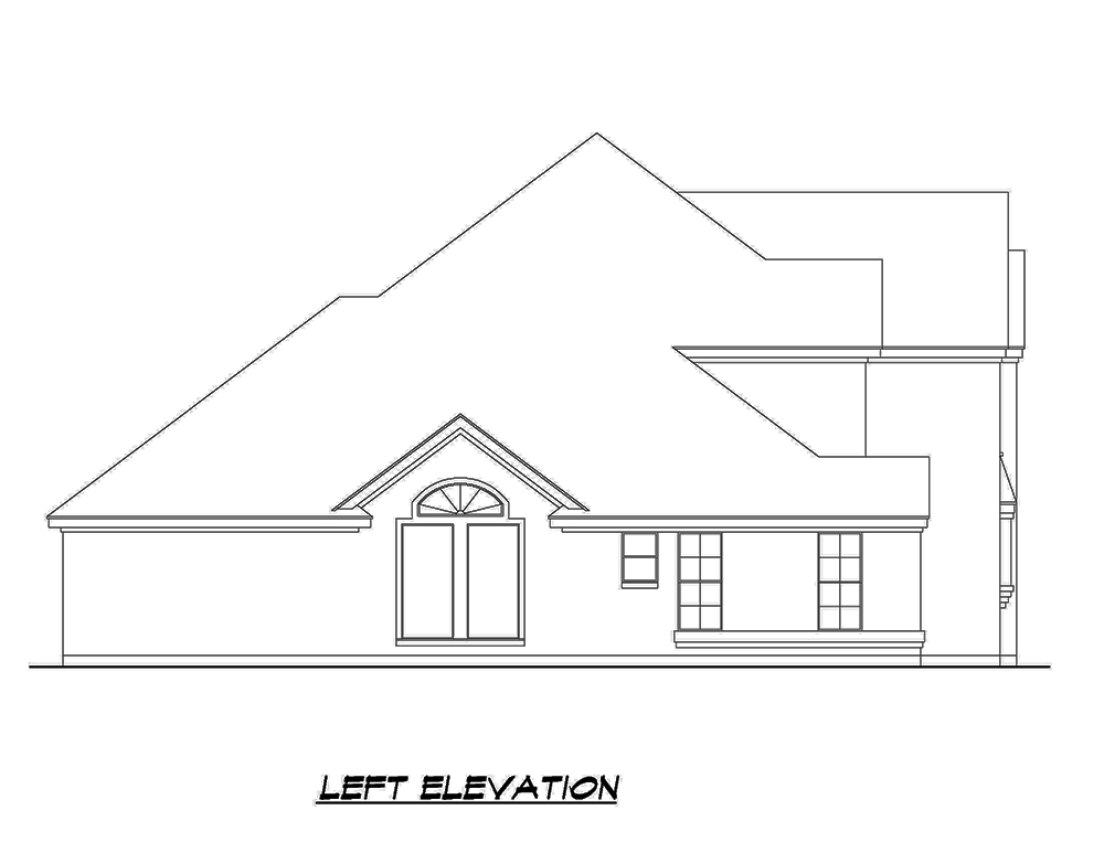 Home Plan Left Elevation of this 4-Bedroom,3035 Sq Ft Plan -195-1148